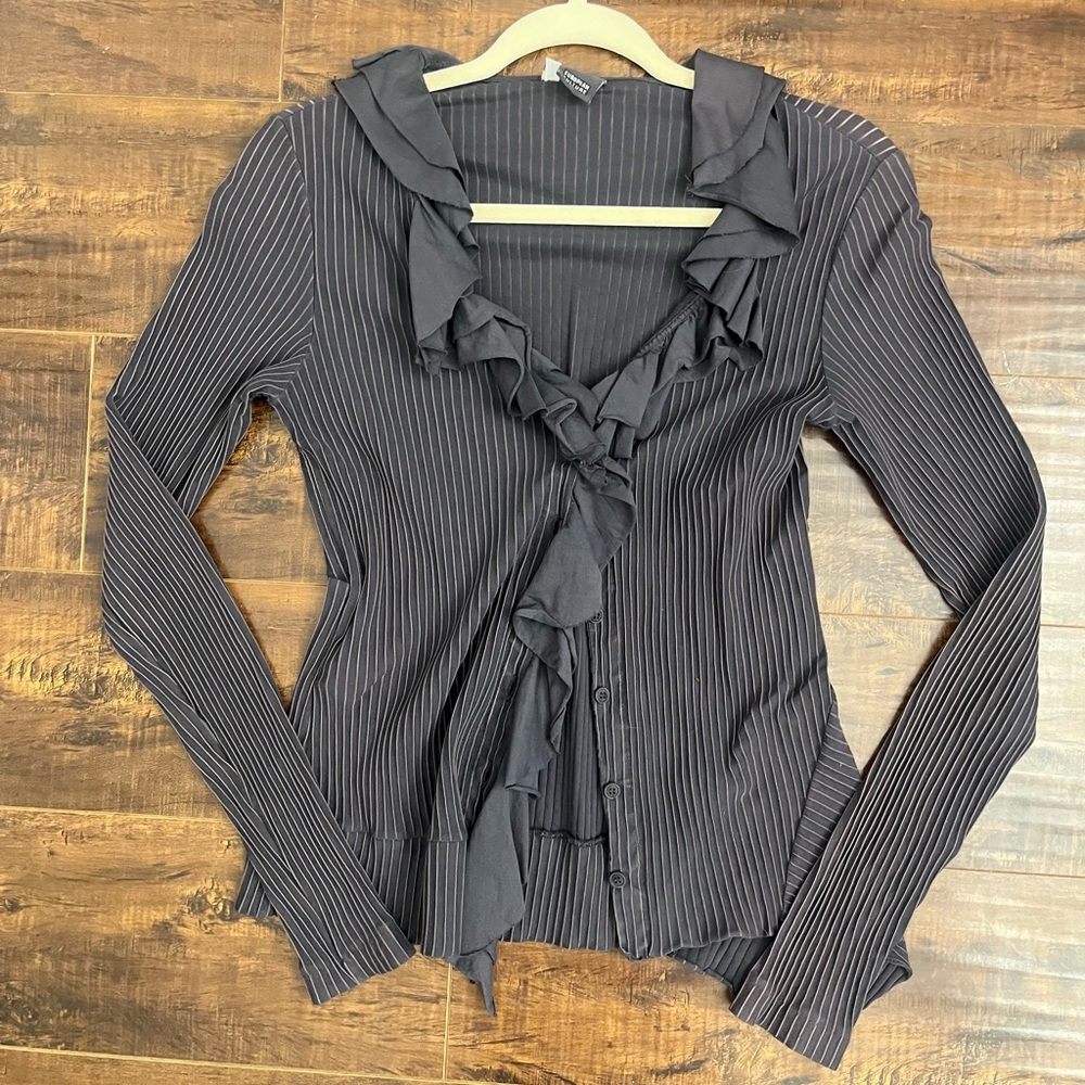 Purple ruffle y2k blouse